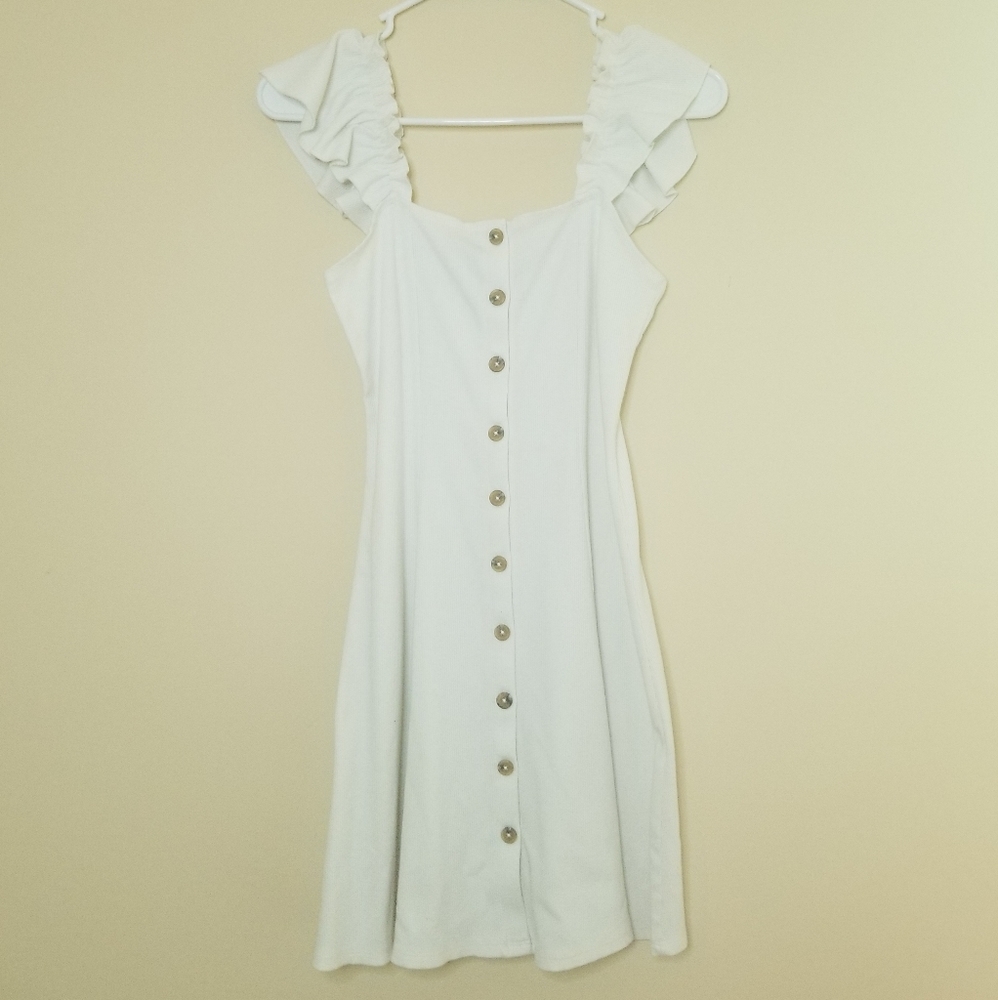 Forever 21 white button dress